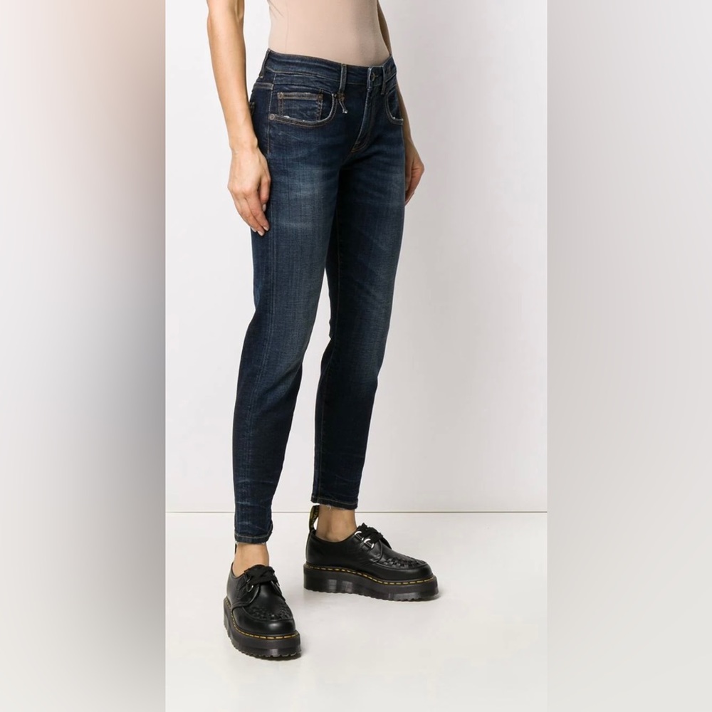R13 Boy Skinny Mid Rise Dark Wash Jeans - 24 - Picture 1 of 13